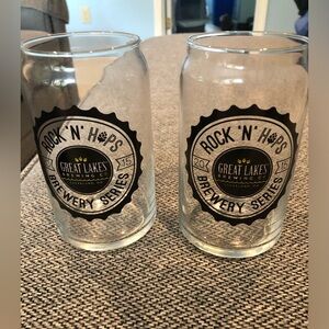2015 Rock ‘N’ Hops Brewery Series Great Lakes Cleveland Ohio Beer Glasses (2)